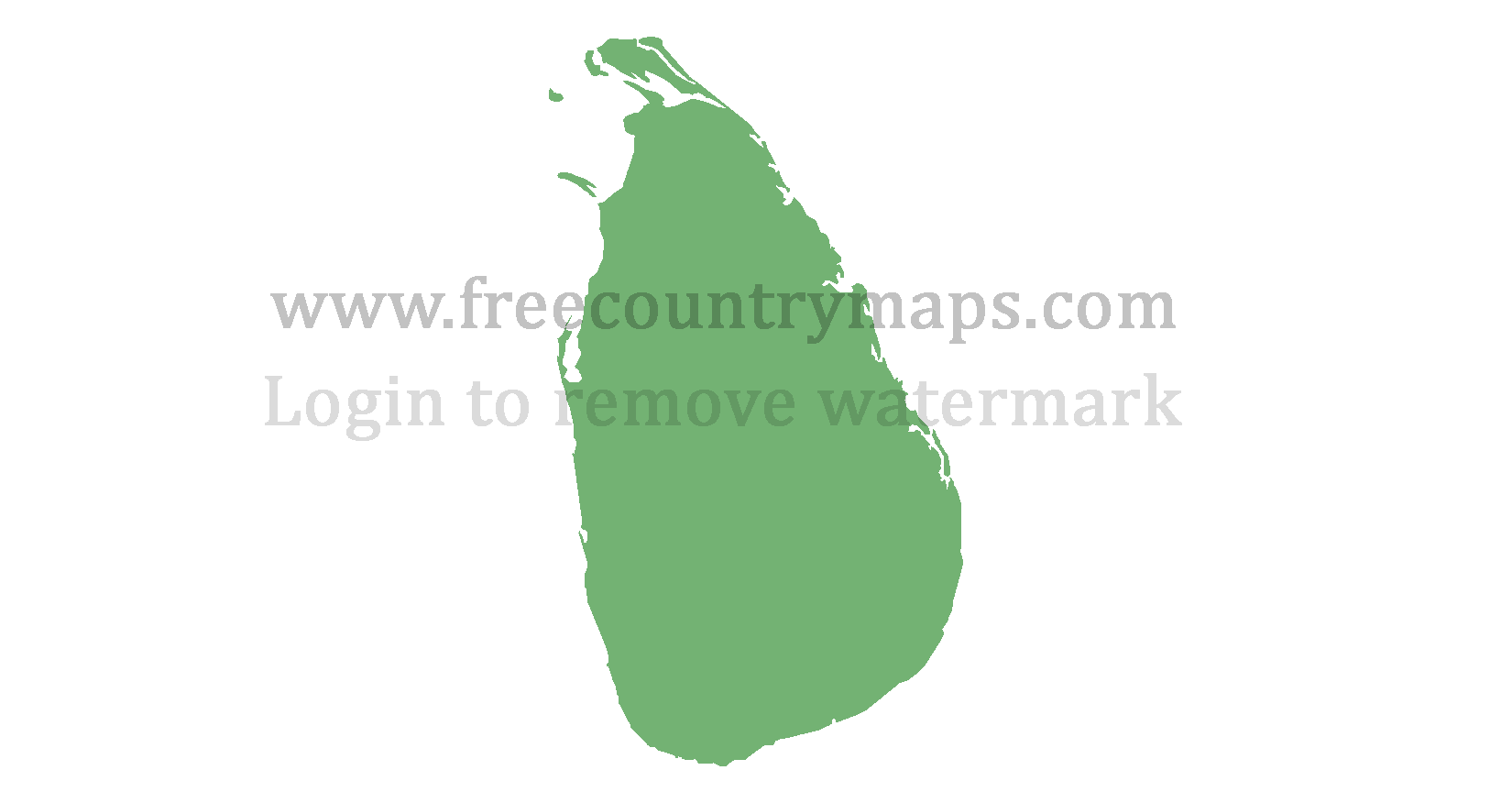 Sri Lanka Blank Mercator Map