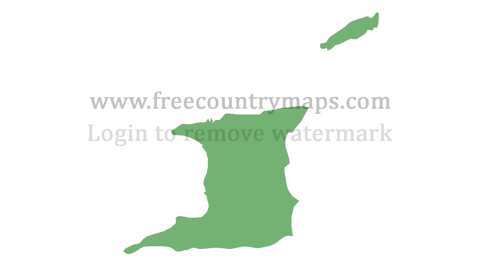 Trinidad and Tobago Blank Mercator Map