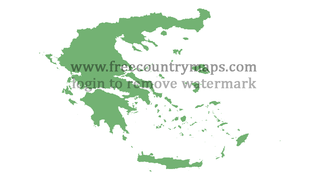 Transparent Blank Map of Greece