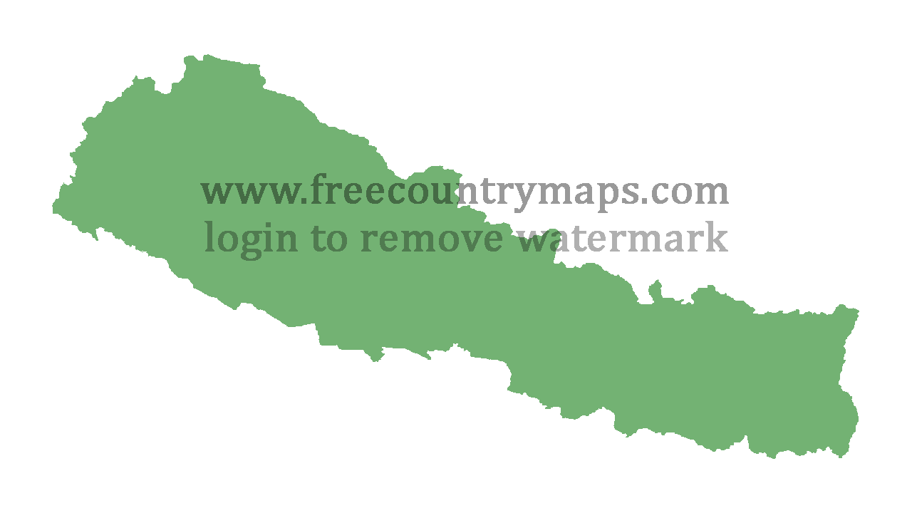 Transparent Blank Map of Nepal