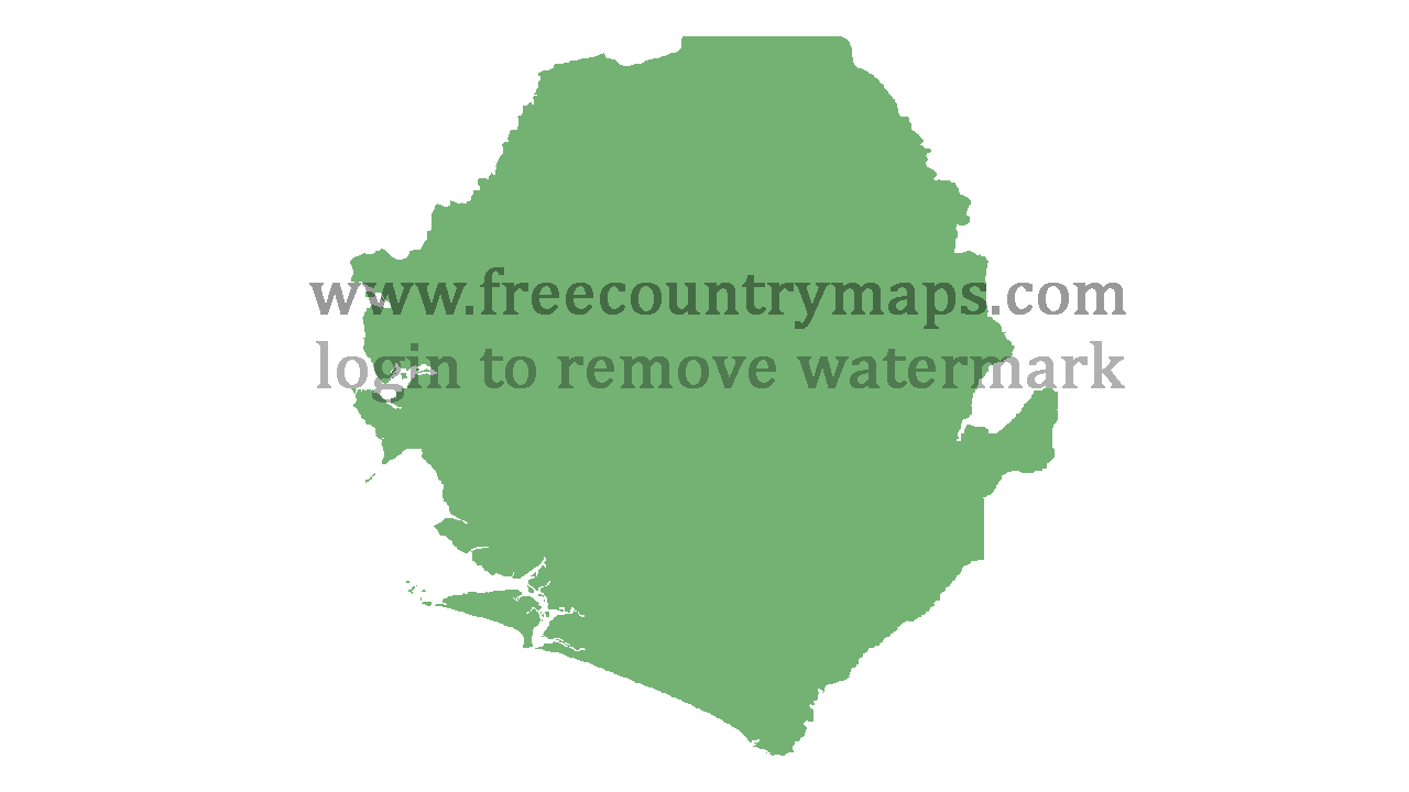 Transparent Blank Map of Sierra Leone
