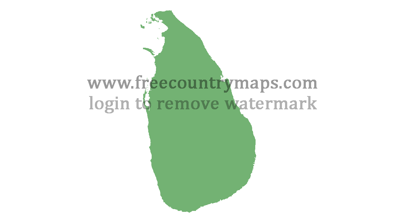 Transparent Blank Map of Sri Lanka
