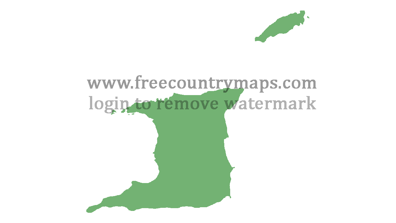 Transparent Blank Map of Trinidad and Tobago