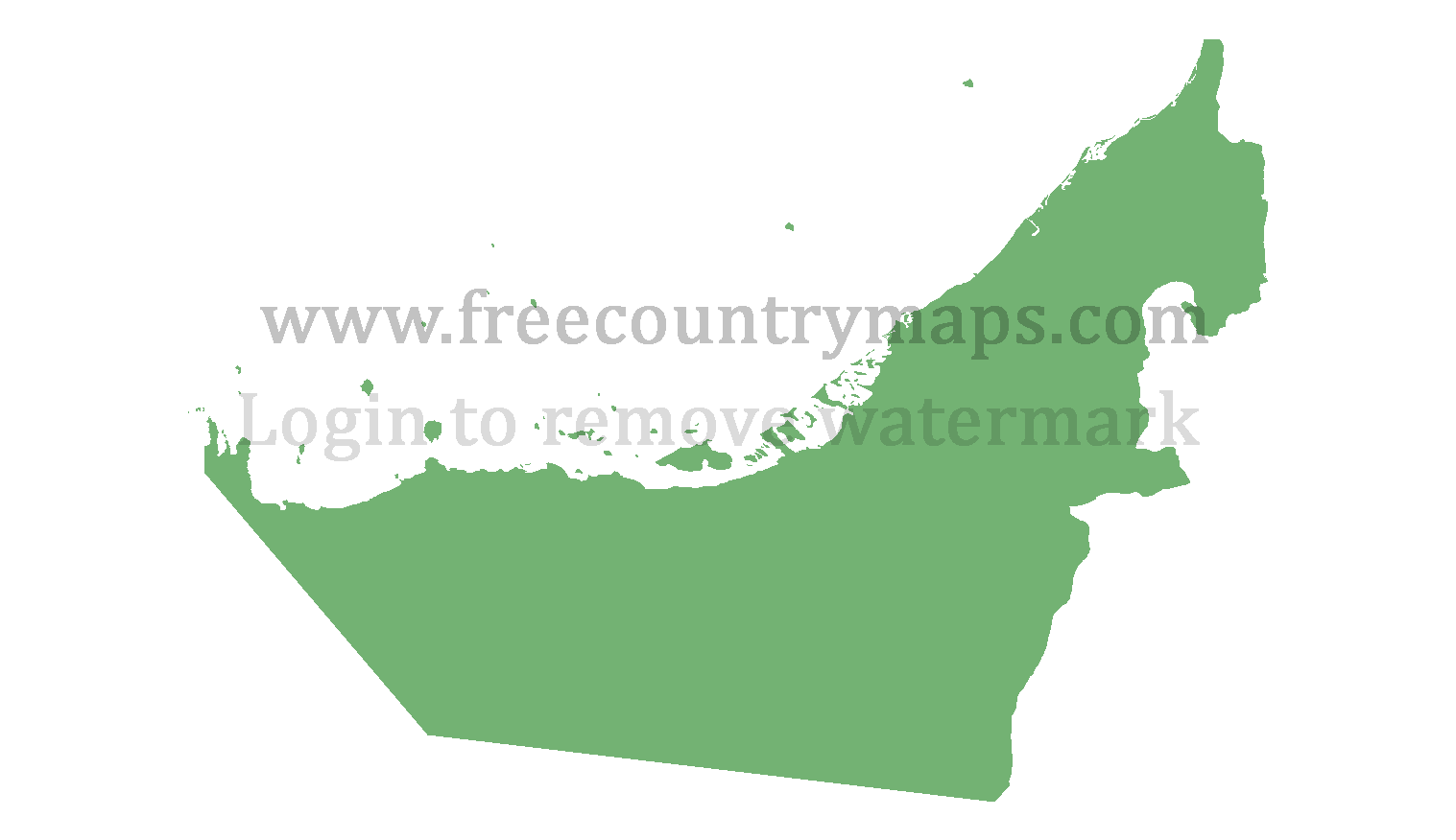 Blank Map of United Arab Emirates