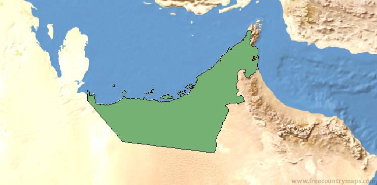 United Arab Emirates Map Outline