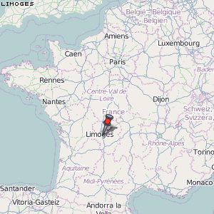 Limoges Karte Frankreich