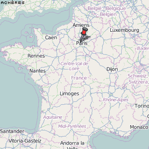 Achères Karte Frankreich