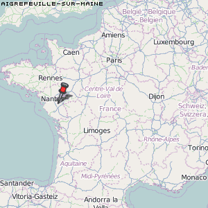 Aigrefeuille-sur-Maine Karte Frankreich