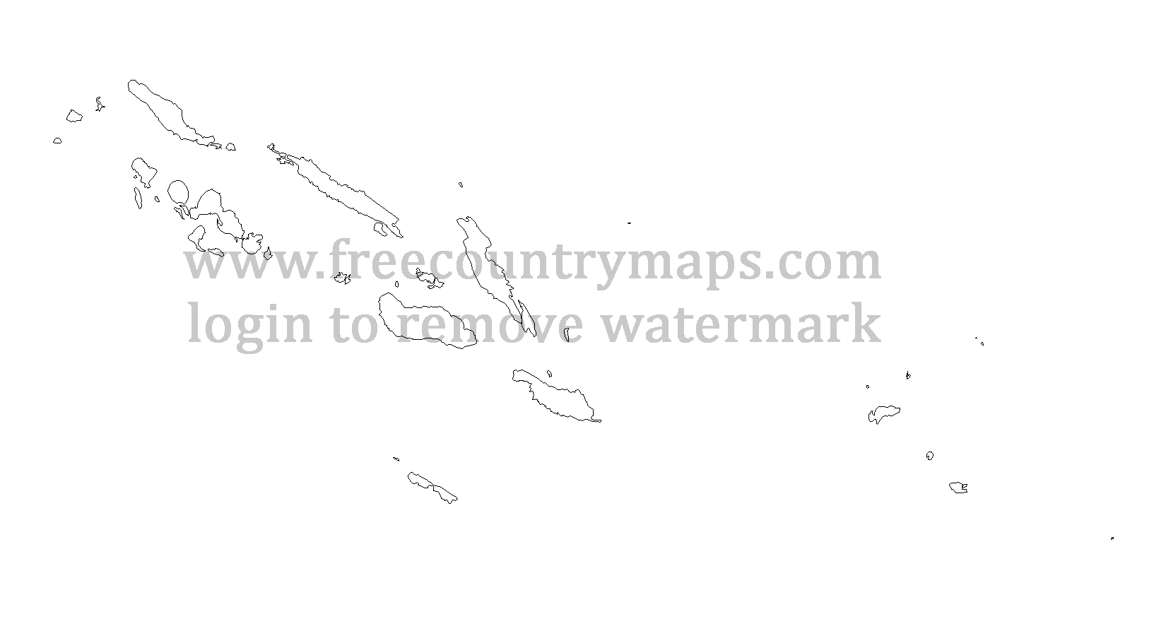 Solomon Islands Outline Map : Mercator