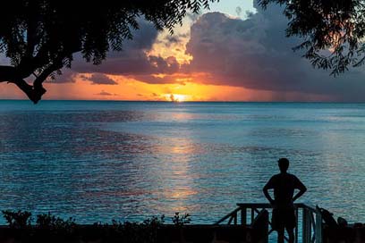 Sunset Barbados Silhouette Atlantic-Ocean Picture