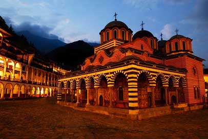 Rila-Monastery Lit Church Bulgaria Picture