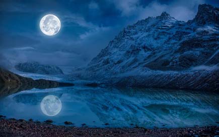 Water River Moon Mountain Picture