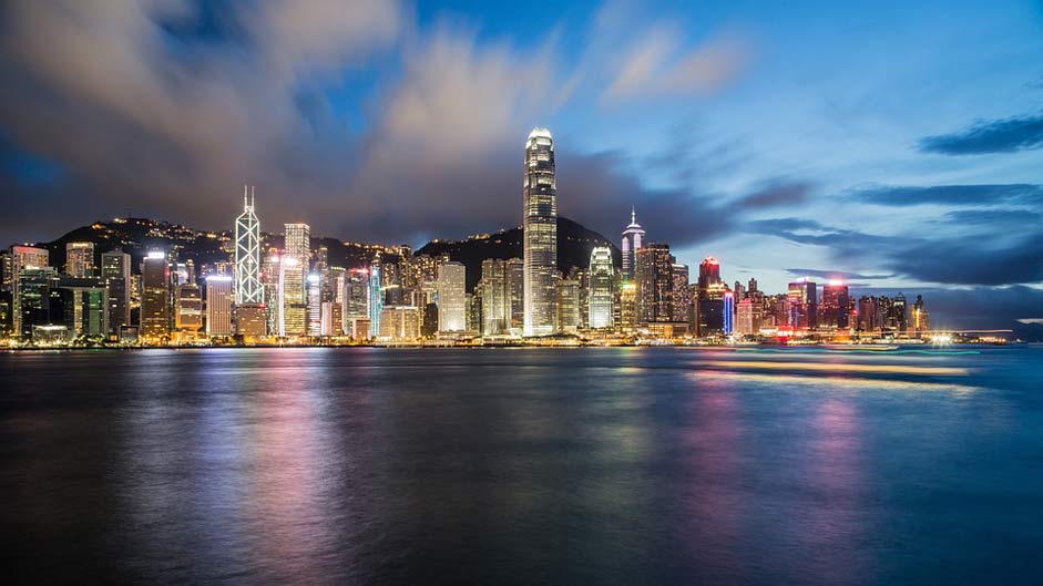 Cityscape Night China Hong-Kong