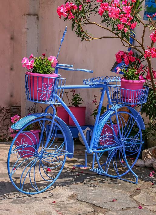 Colorful Bike Basket Flower