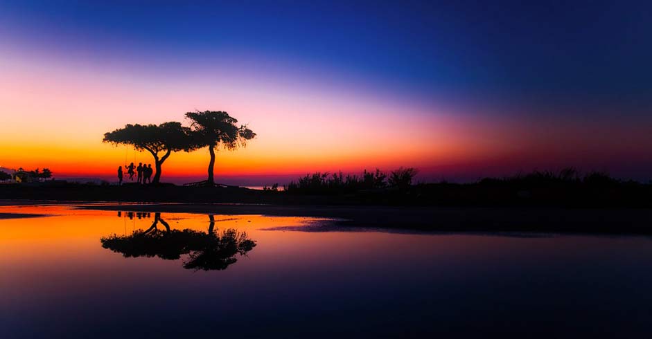 Dusk Sunset Panorama Greece