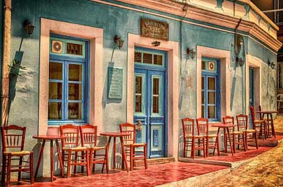 Cafe Greece Building Architecture Picture