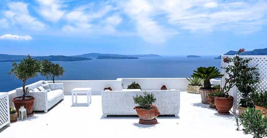 Greece Terrace Sea-View Sea Picture