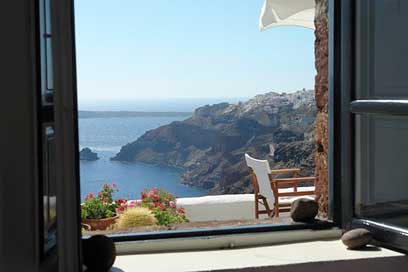 Santorini Architecture View Window Picture