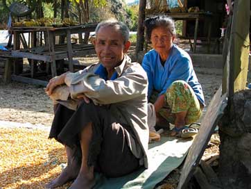 Laos Old Man-And-Woman Vang-Vieng Picture