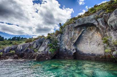 New-Zealand Rock Maori Mural Picture
