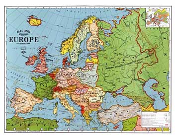 Europe Country-Breakdown 1923 Map Picture