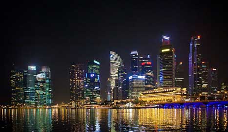 Singapore Sea Night-View Commercial Picture