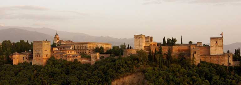 Alhambra Evening Sunset Panorama Picture