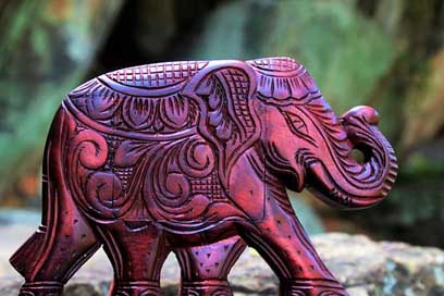 Elephant Wooden Decoration Souvenir Picture