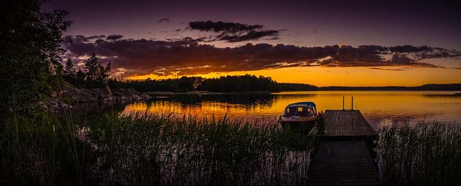 Sunset Sweden Boat Summer Picture