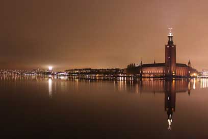 City-Hall Night Sweden Stockholm Picture
