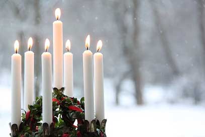 Candlelight Snow Flame Winter Picture
