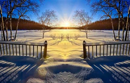 Sunset Ice Melting Spring Picture