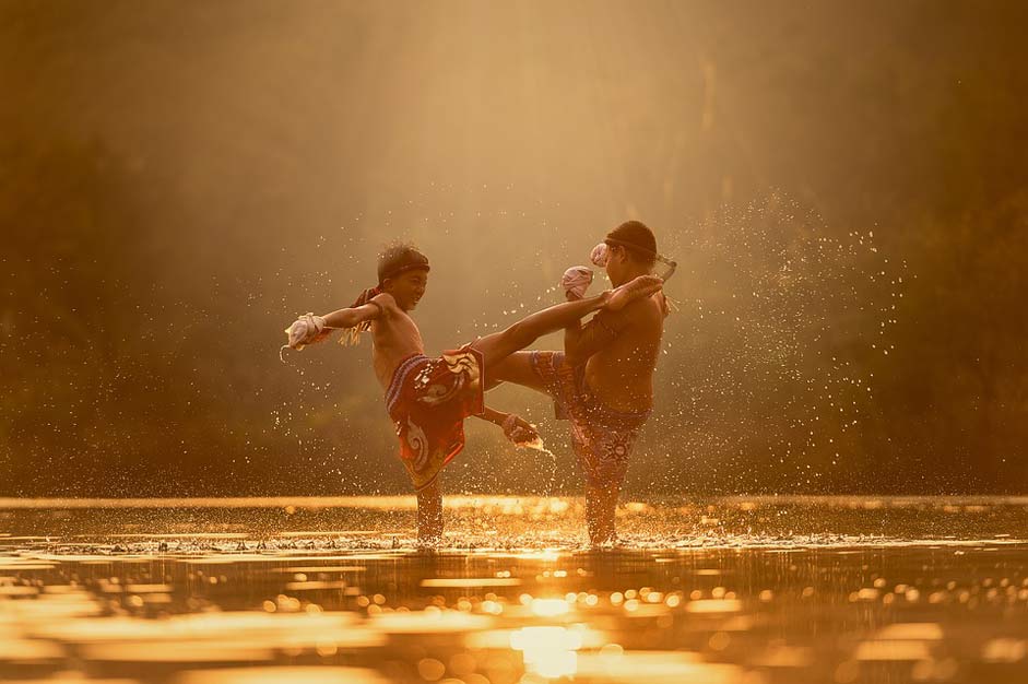 Martial-Arts Attack River Children