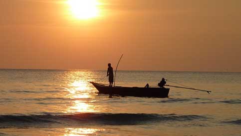 Fisherman Sunset Fishing-Boat Fish Picture