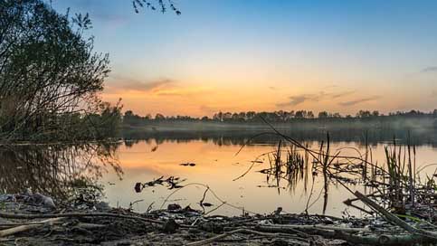 Pesochin River Sunset Ukraine Picture