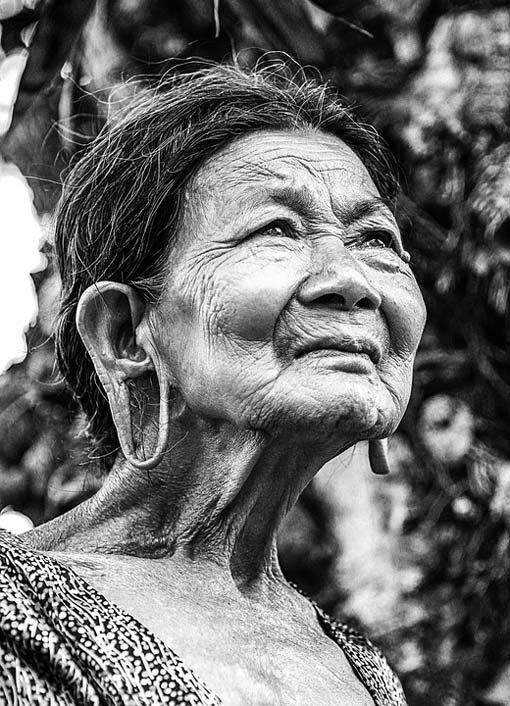 Black-And-White Vietnam Portrait Old-Woman