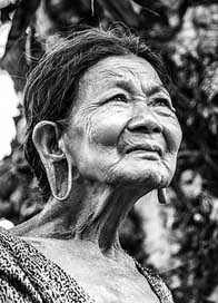 Old-Woman Black-And-White Vietnam Portrait Picture