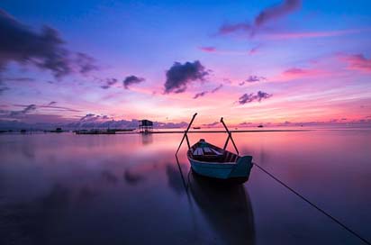Sunrise Nobody Rowing-Boat Boat Picture