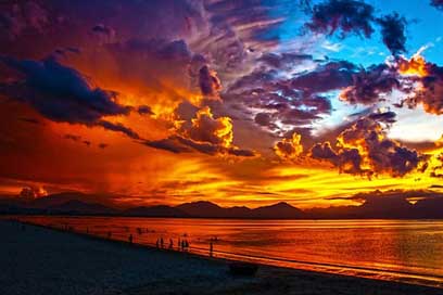 Beach Sundown Sunset Lagoon Picture