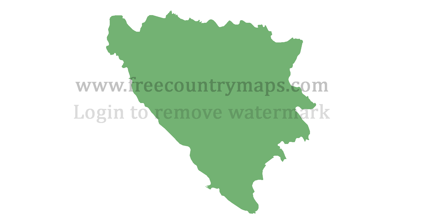 Bosnia and Herzegovina Blank Mercator Map