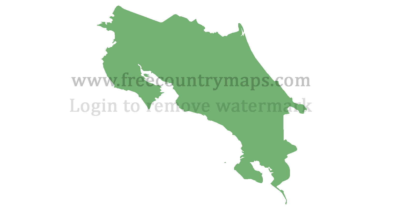Costa Rica Blank Mercator Map