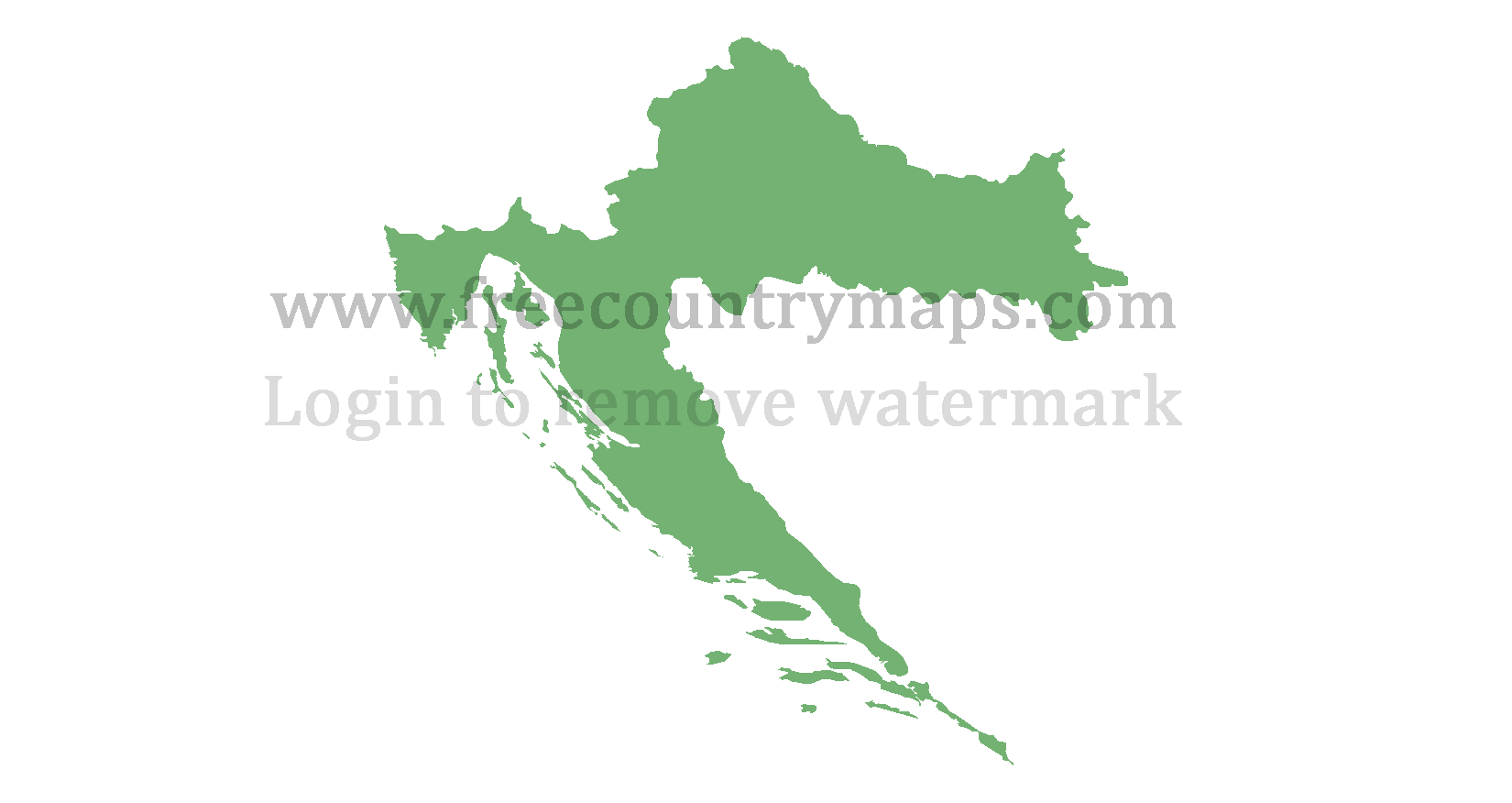 Croatia Blank Mercator Map