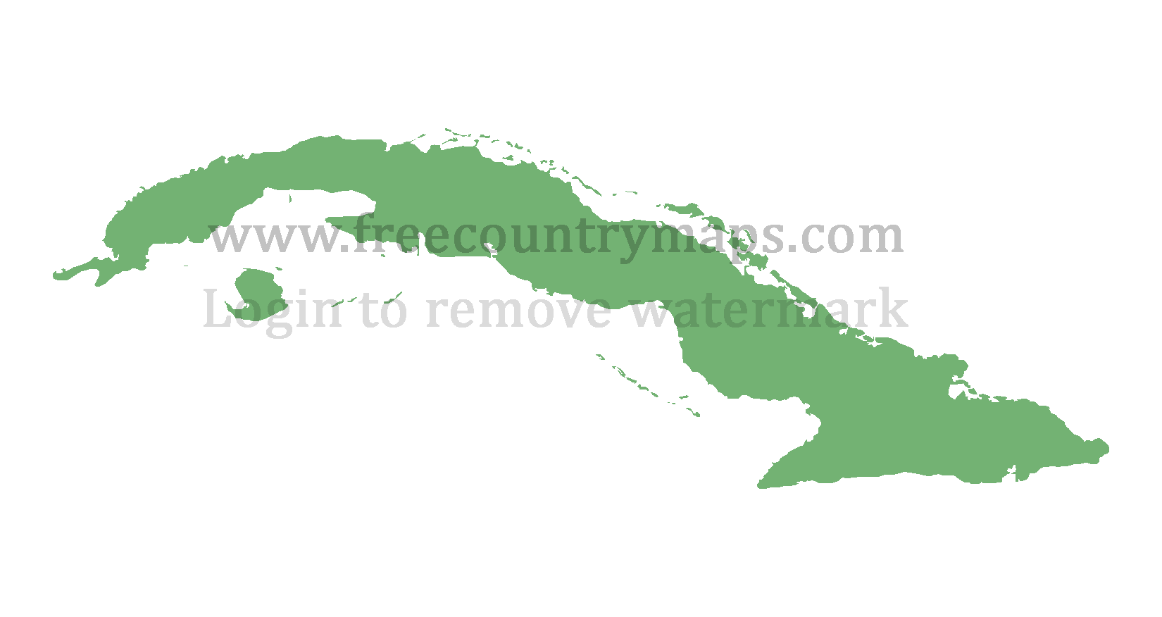 Cuba Blank Mercator Map