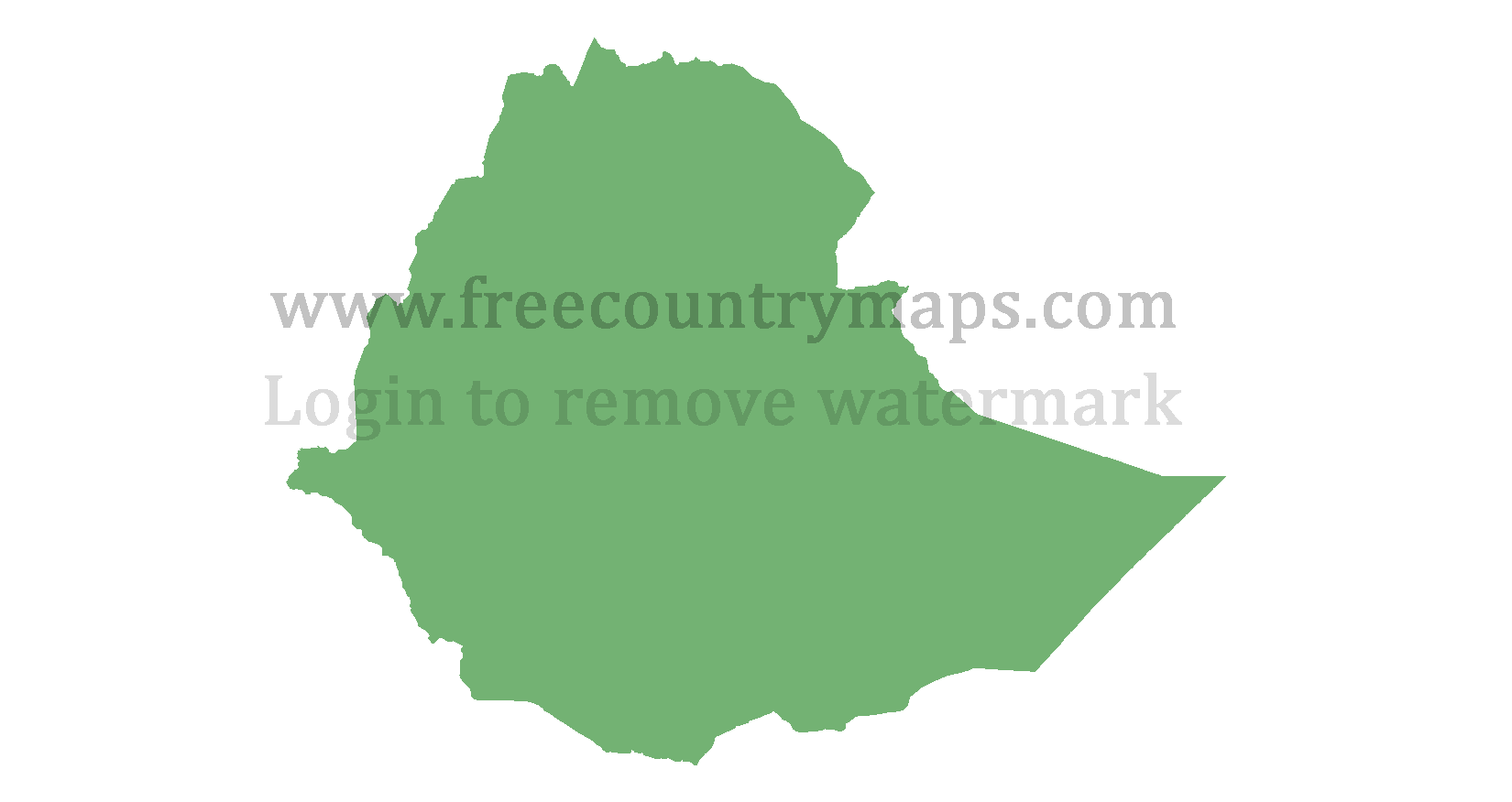 Ethiopia Blank Mercator Map