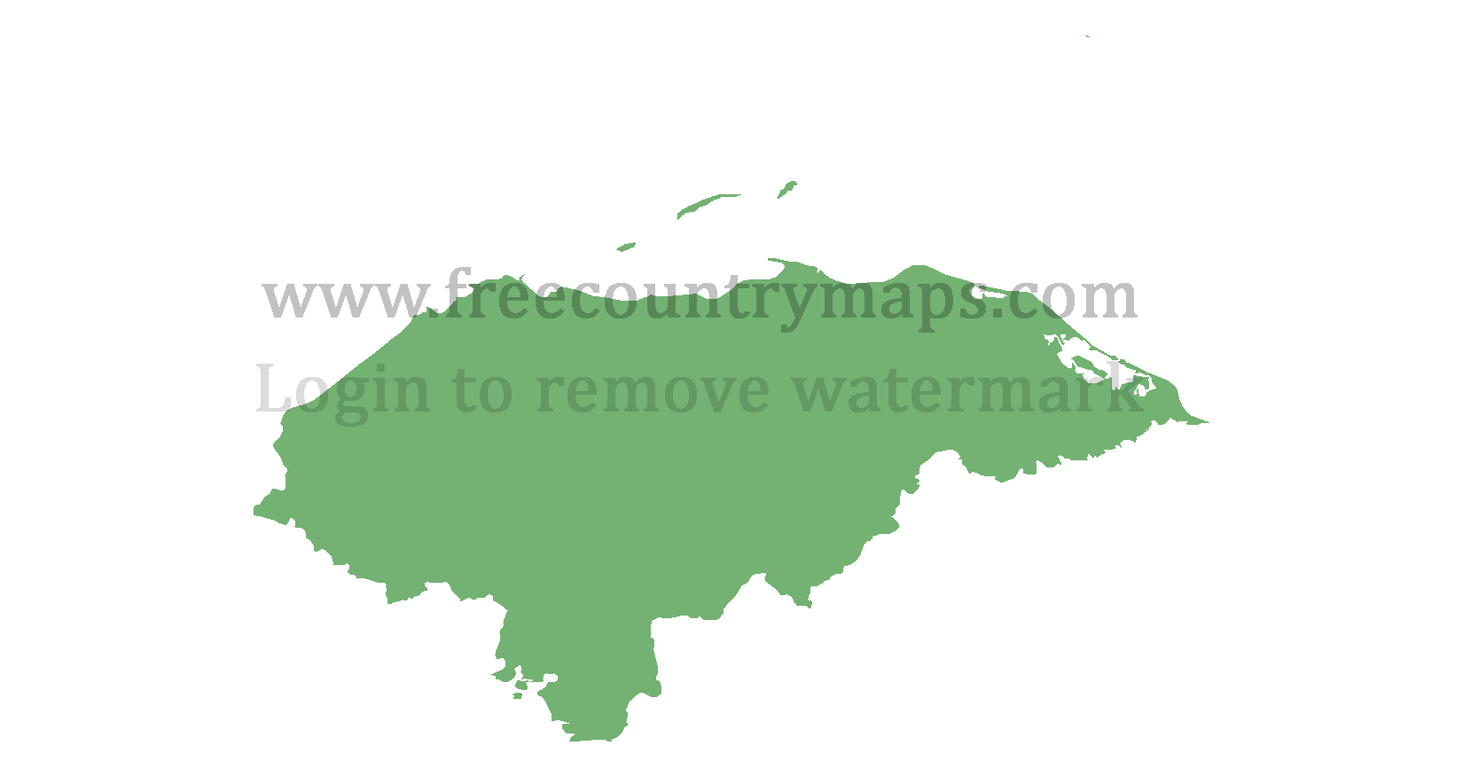 Honduras Blank Mercator Map