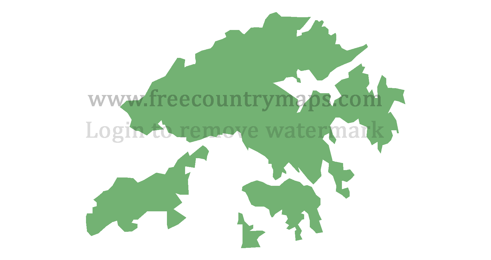 Hong Kong Blank Mercator Map