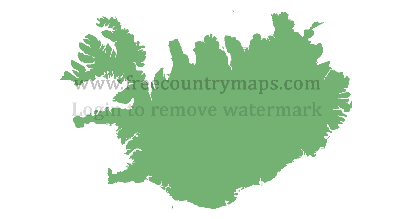 Iceland Blank Mercator Map