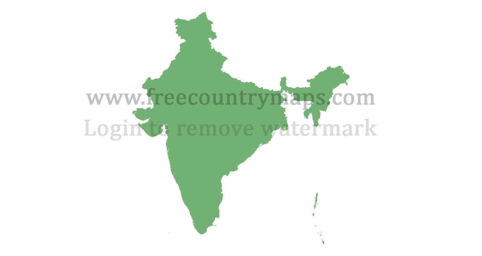 India Blank Mercator Map