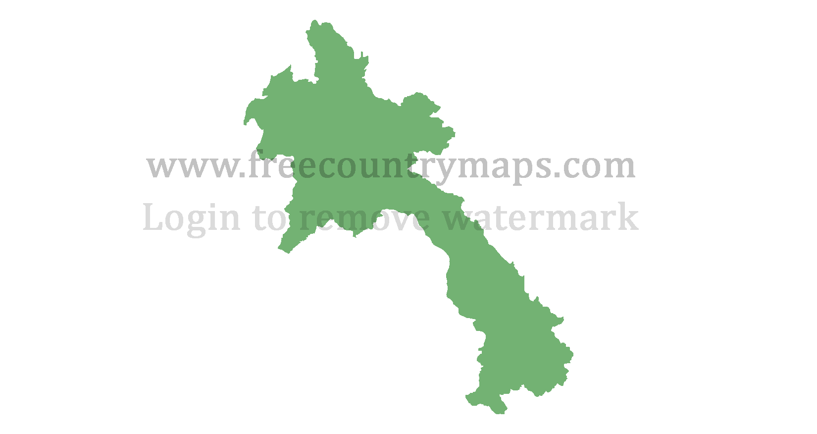 Laos Blank Mercator Map