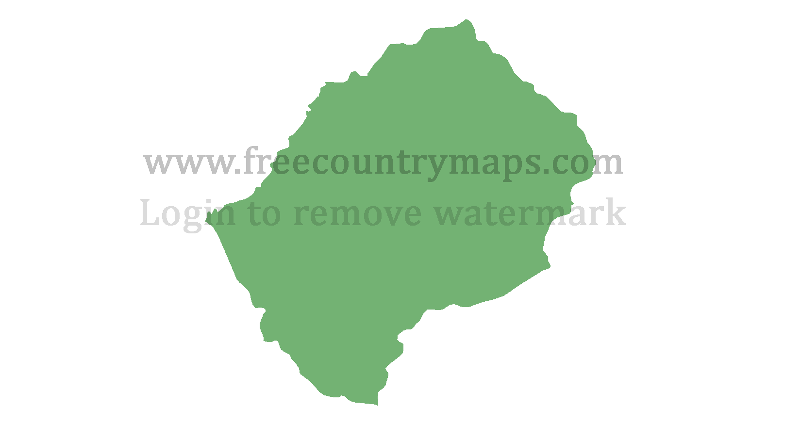 Lesotho Blank Mercator Map